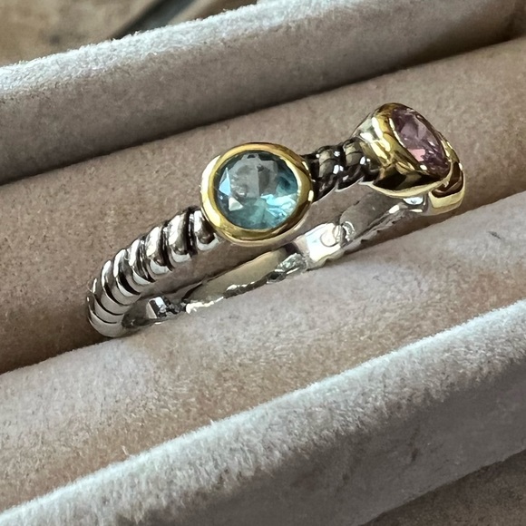 SAVVY CIE JEWELS Two-Tone Sterling
Silver Multicolor CZ - Picture 10 of 12